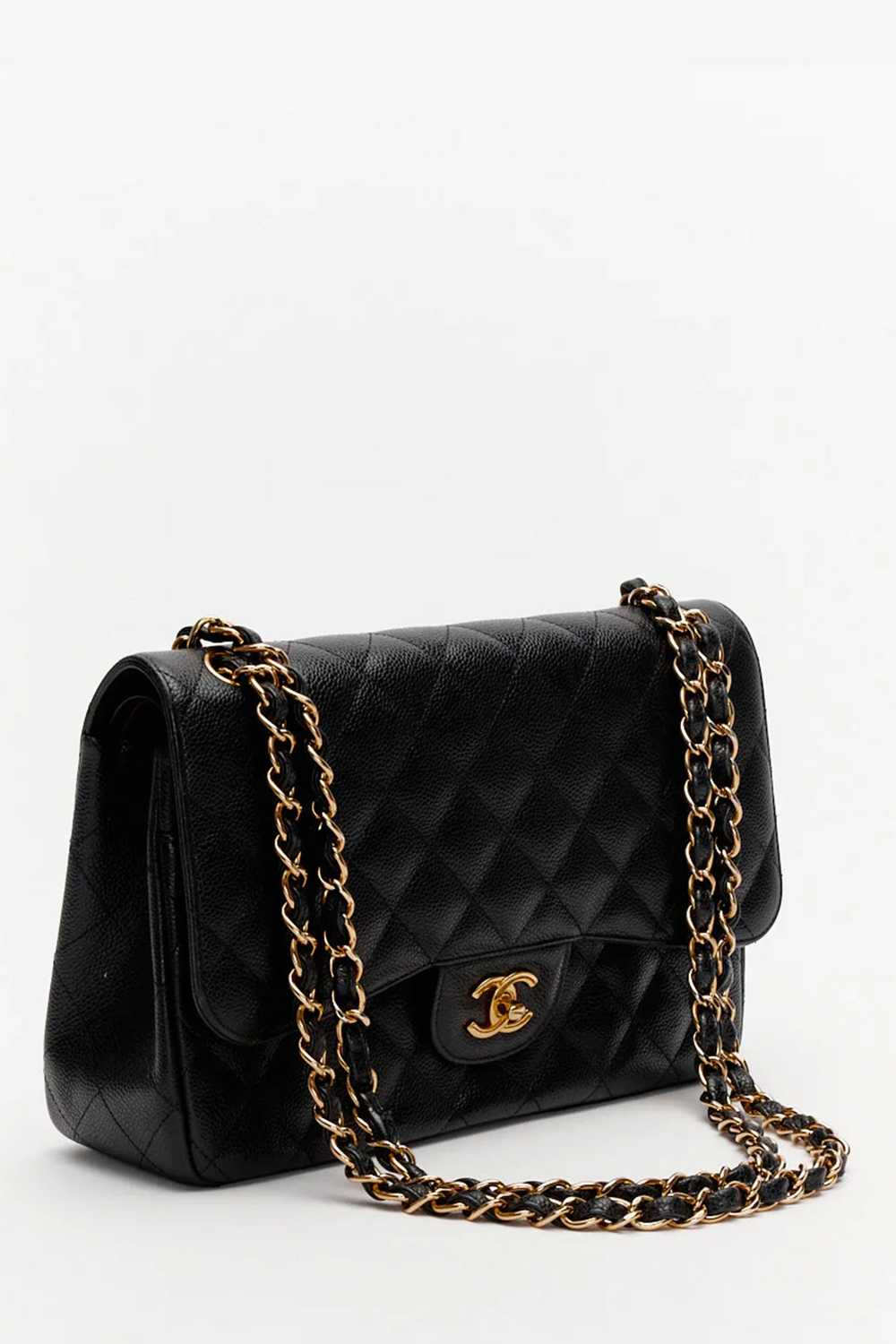 Pre-Loved Chanel™ Black Caviar Leather Jumbo Clas… - image 2