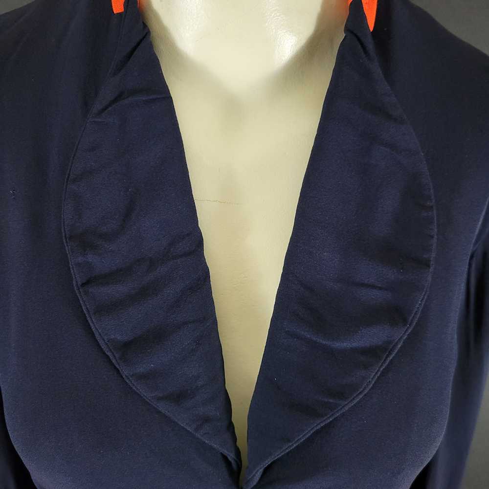 40s Navy Blue Rayon Dress - image 3