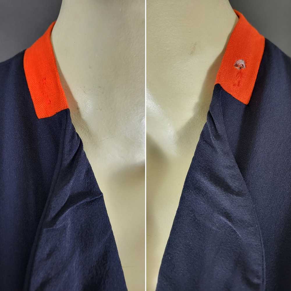 40s Navy Blue Rayon Dress - image 5