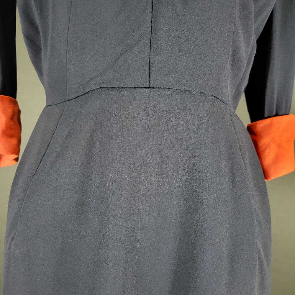 40s Navy Blue Rayon Dress - image 8