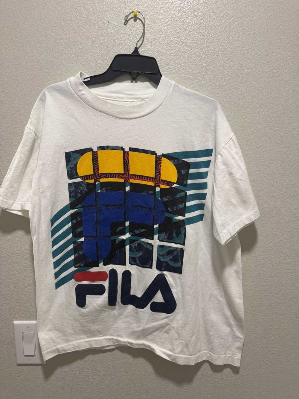 Fila Vintage 1990 1980s Fila screen print T shirt - image 1