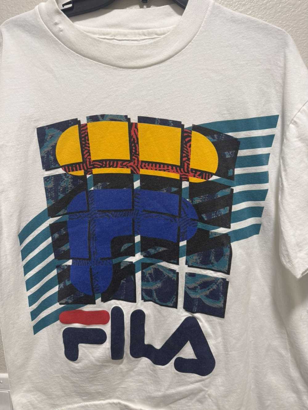 Fila Vintage 1990 1980s Fila screen print T shirt - image 2