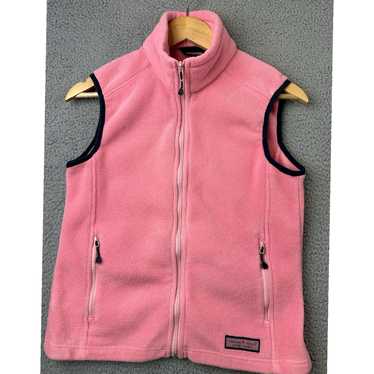 Vineyard Vines Premium Pink Full Zip Fleece Vest f