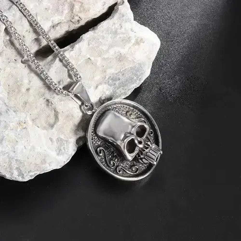 Jewelry × Streetwear × Vintage Skull Medal Neckla… - image 2