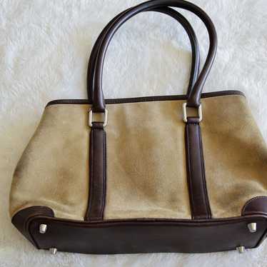 Vintage Coach Suede tan leather Hampton tote