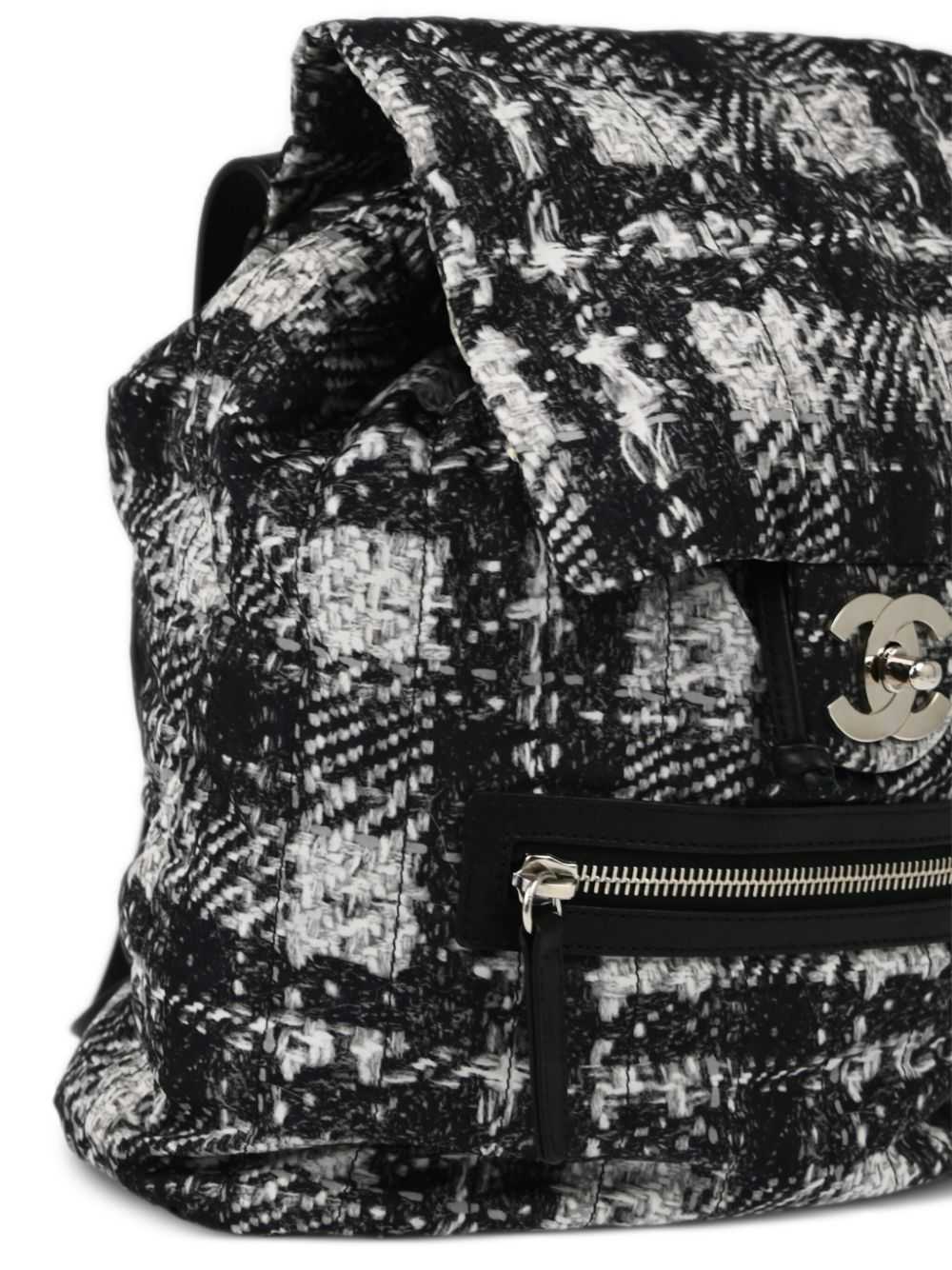 CHANEL Pre-Owned 2014 tweed backpack - Black - image 3