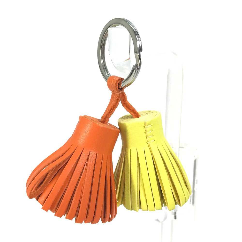 HERMES key ring Anyo Miro Orange x yellow fringe … - image 2