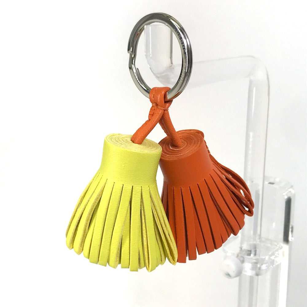 HERMES key ring Anyo Miro Orange x yellow fringe … - image 3