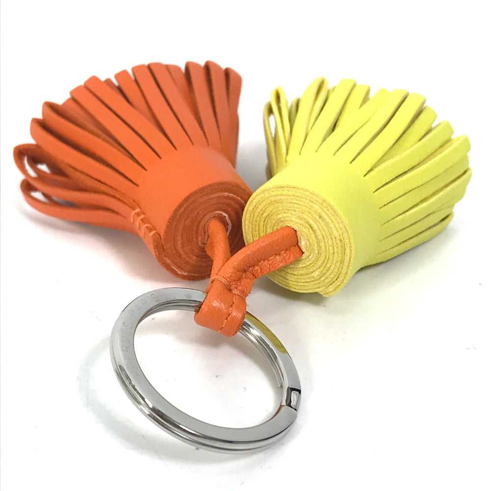 HERMES key ring Anyo Miro Orange x yellow fringe … - image 5