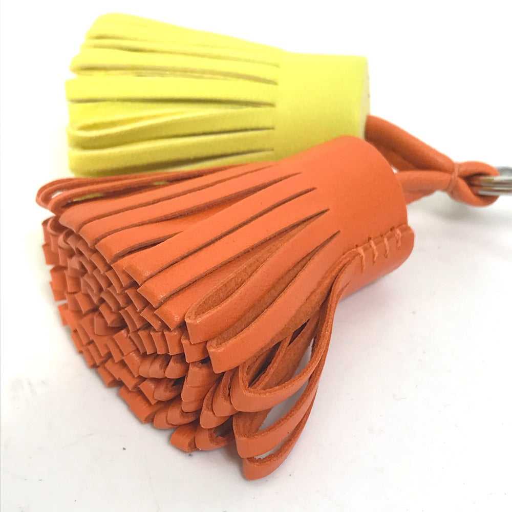 HERMES key ring Anyo Miro Orange x yellow fringe … - image 7