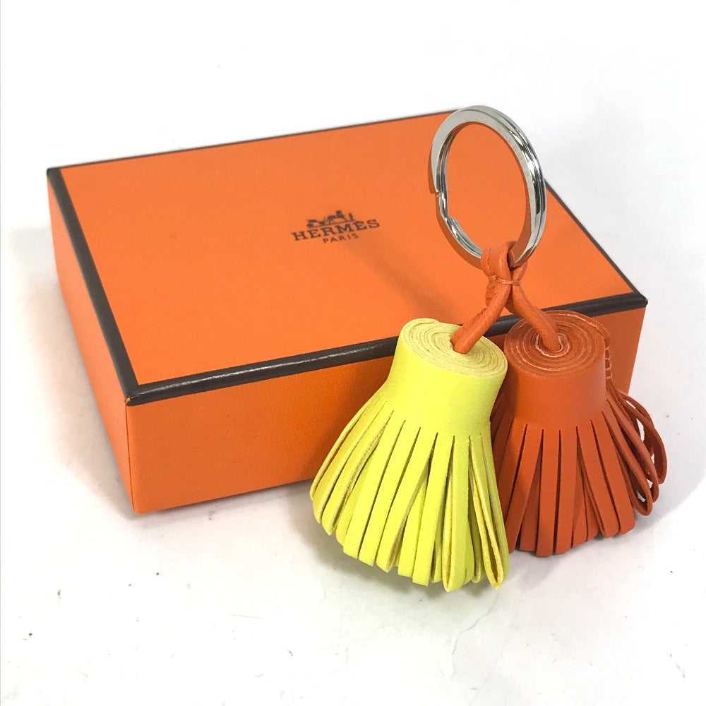 HERMES key ring Anyo Miro Orange x yellow fringe … - image 9