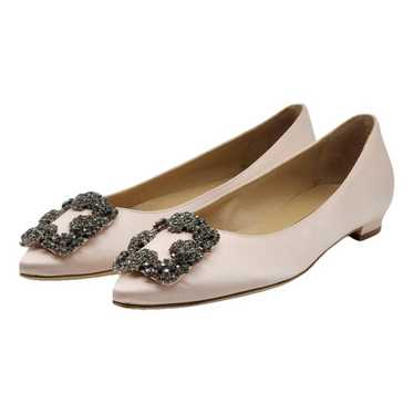 Manolo Blahnik Hangisi silk flats - image 1