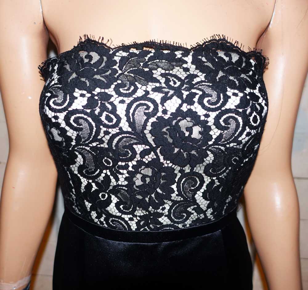 Ann Taylor Ann Taylor Black White Lace Strapless … - image 2