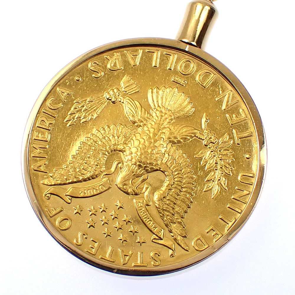 Other Gold coin pendant top for women, K18YG sett… - image 3