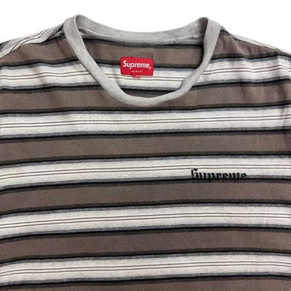 Supreme Supreme Shadow Stripe Tee Brown/White - image 3