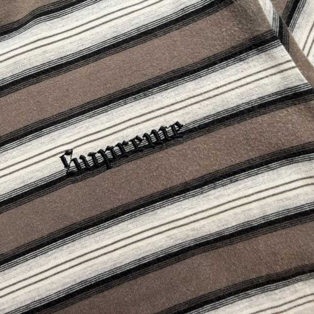 Supreme Supreme Shadow Stripe Tee Brown/White - image 4