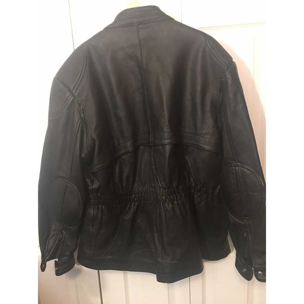 Unkwn Vintage Heavy Black Leather Men’s Sz 54 Mot… - image 11