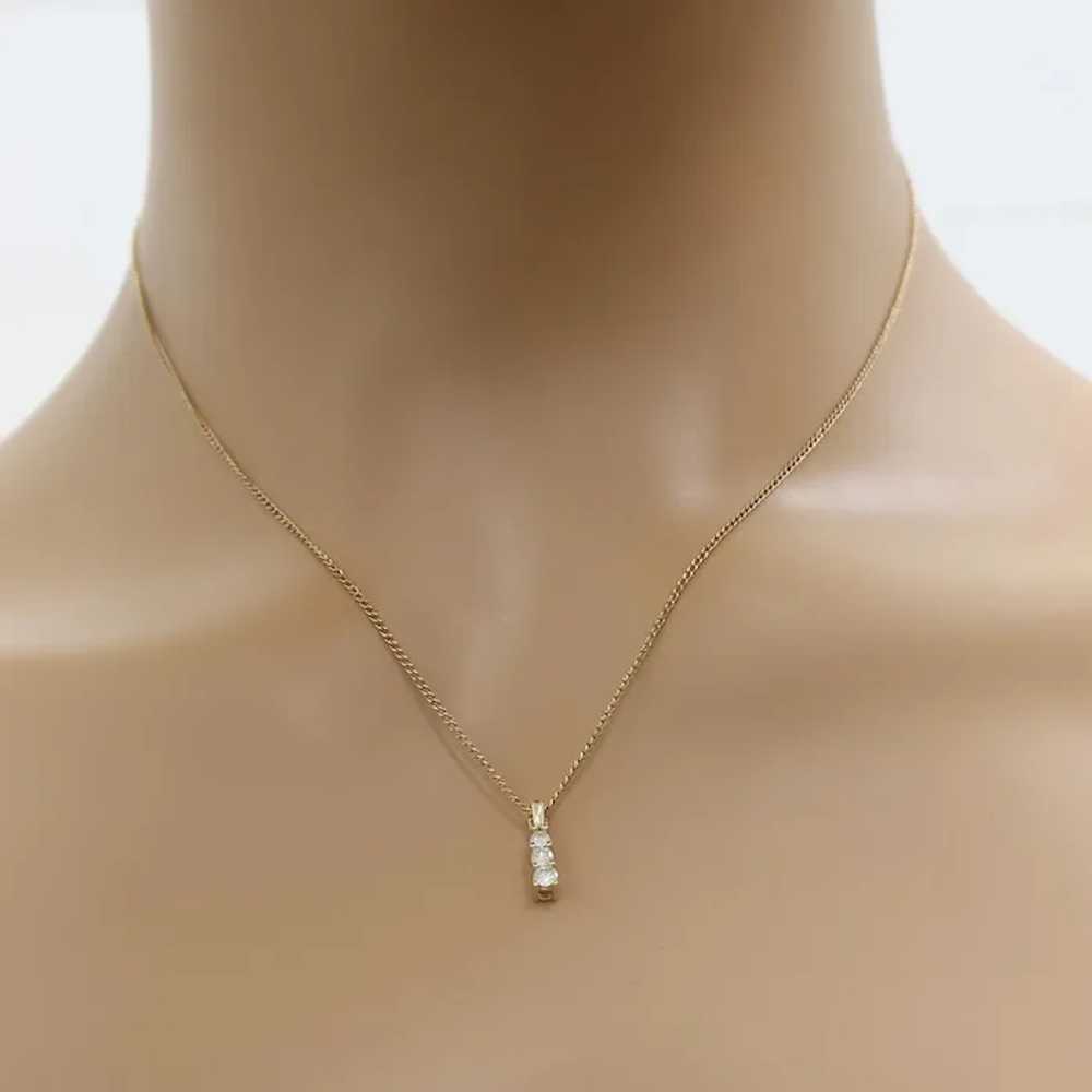 3-Stone Diamond Journey Pendant 10K Yellow Gold 0… - image 2