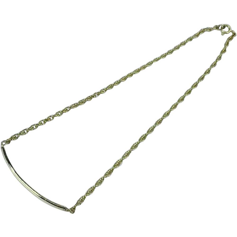 Minimalist Bar Necklace rope link chain choker 14… - image 1