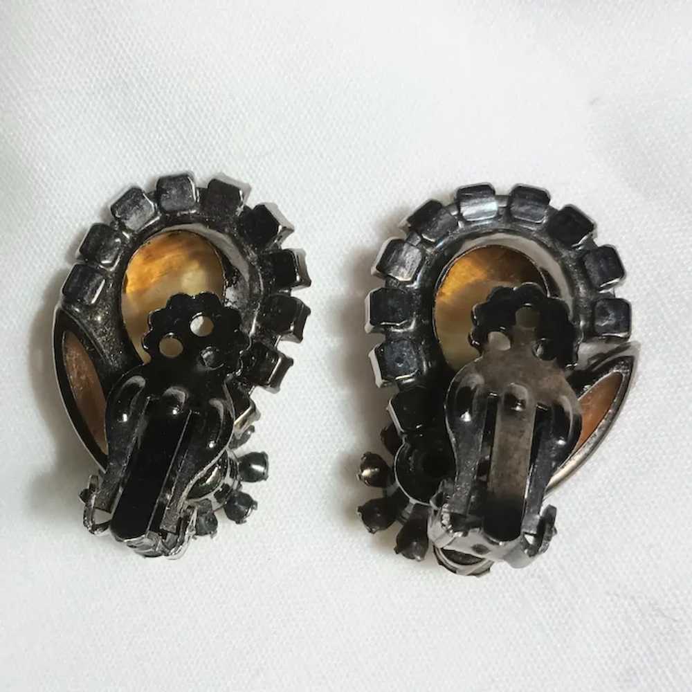 Juliana givre glass clip earrings ref 2560 rhines… - image 3