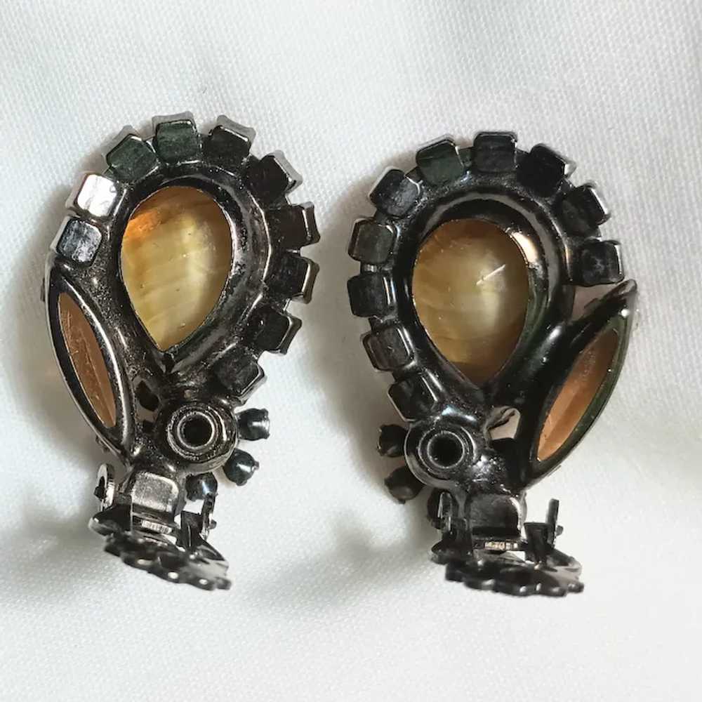 Juliana givre glass clip earrings ref 2560 rhines… - image 4