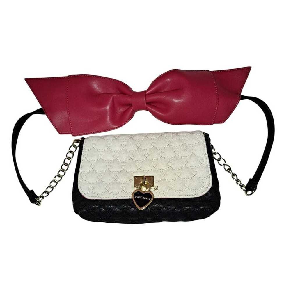 Betsey Johnson Black & White Quilted Large Red Bo… - image 1