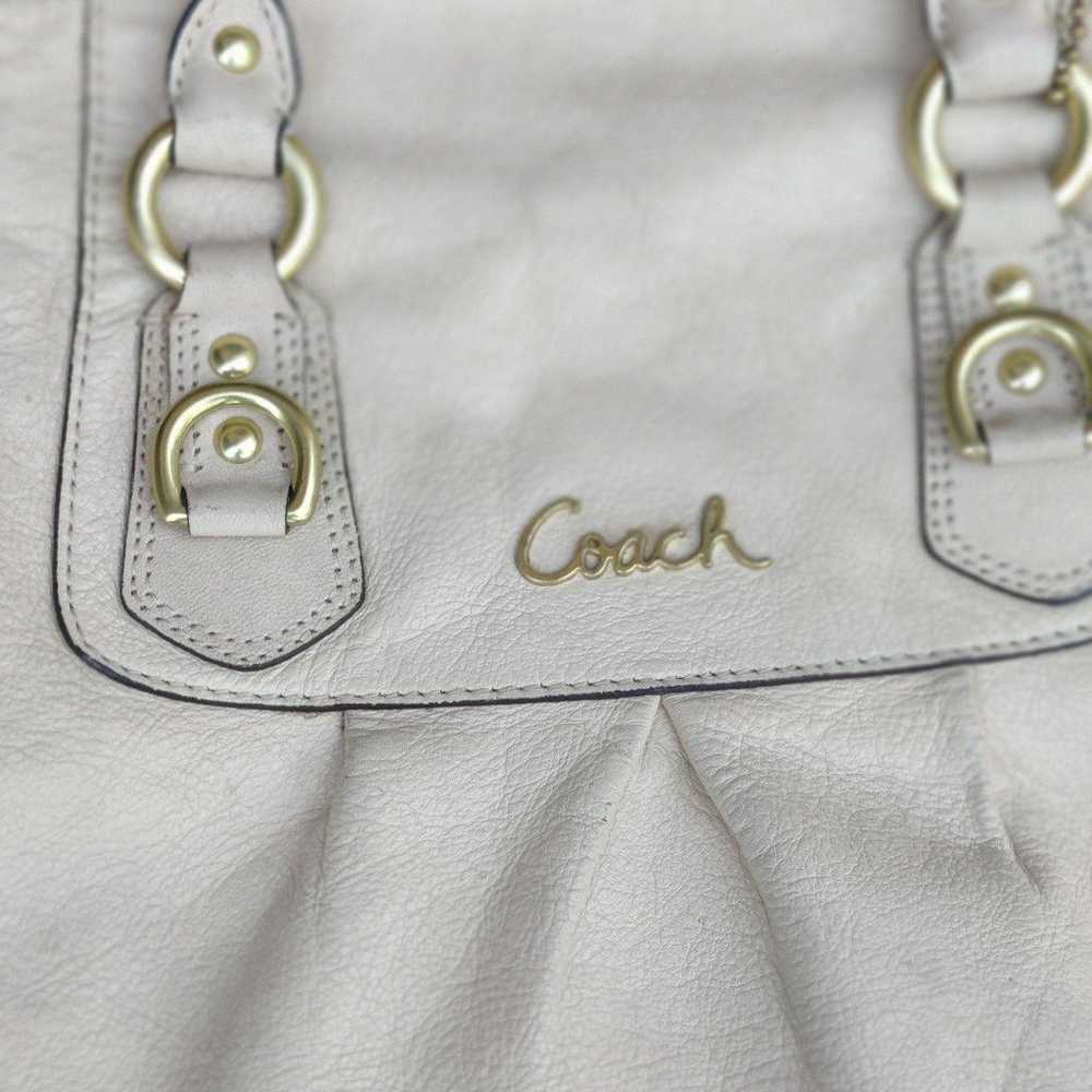 Coach Ashley large bone leather satchel shoulder … - image 7