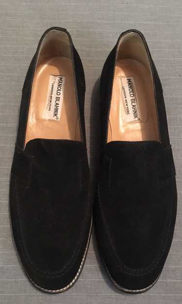 Manolo Blahnik Men’s Black Suede Loafers