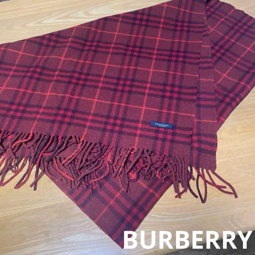 Burberry London Scarf Checked Pattern Rare 168x64… - image 1