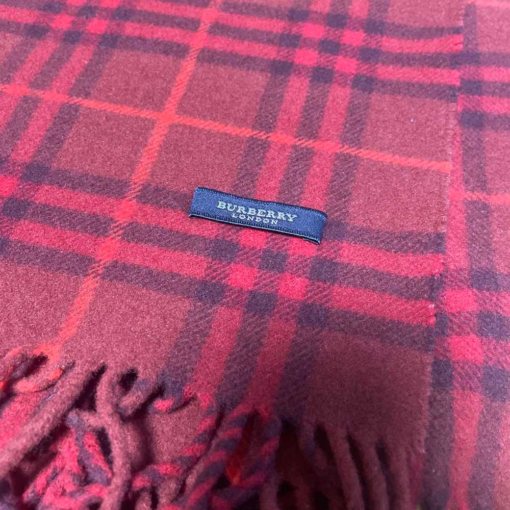 Burberry London Scarf Checked Pattern Rare 168x64… - image 2