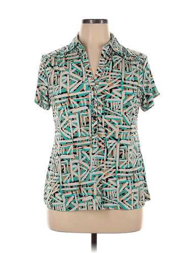 Alfani Women Green Short Sleeve Blouse 0X Plus