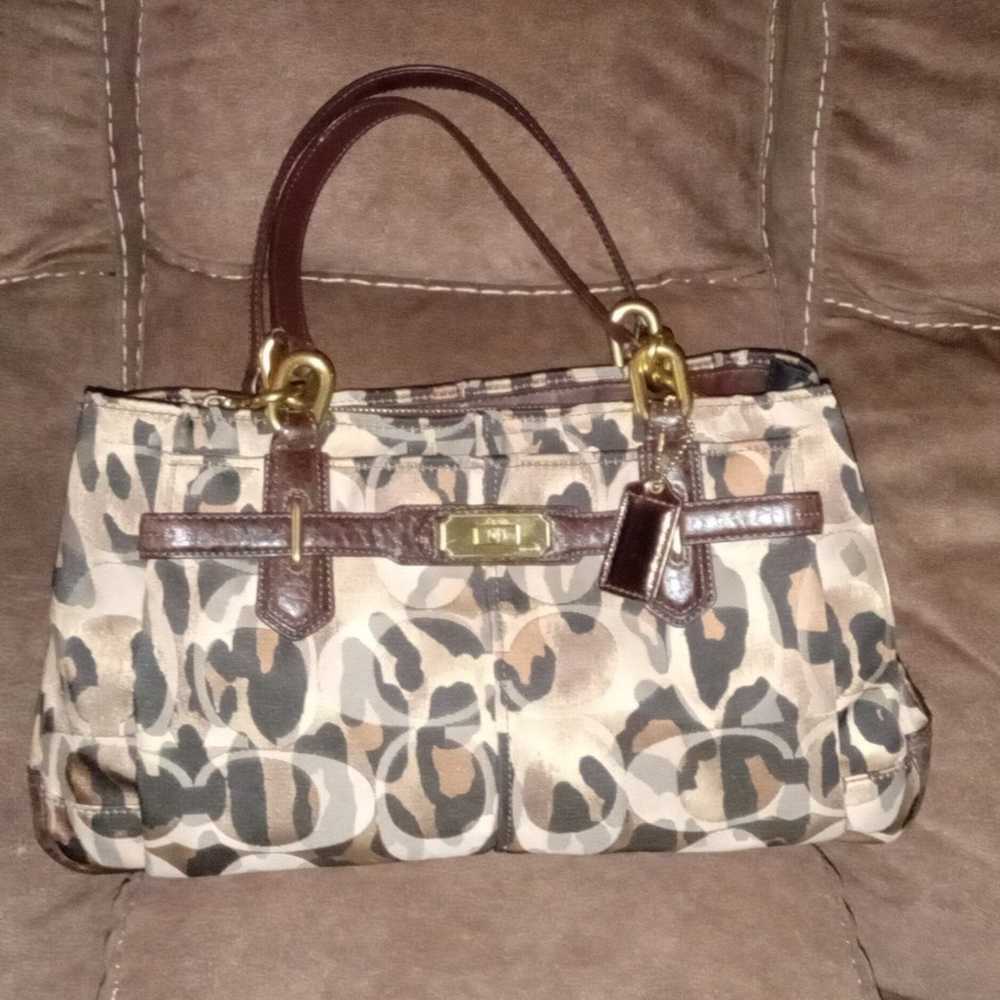 COACH OCELOT CHELSEA,  LEOPARD PRINT CARRYALL SHO… - image 10