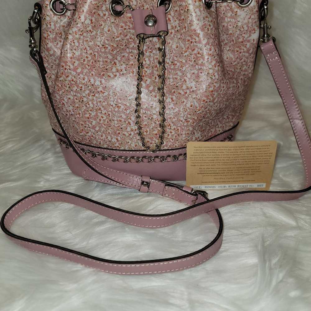 Patricia Nash Pink Floral Bucket Bag - image 1