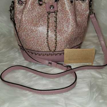 Patricia Nash Pink Floral Bucket Bag - image 1