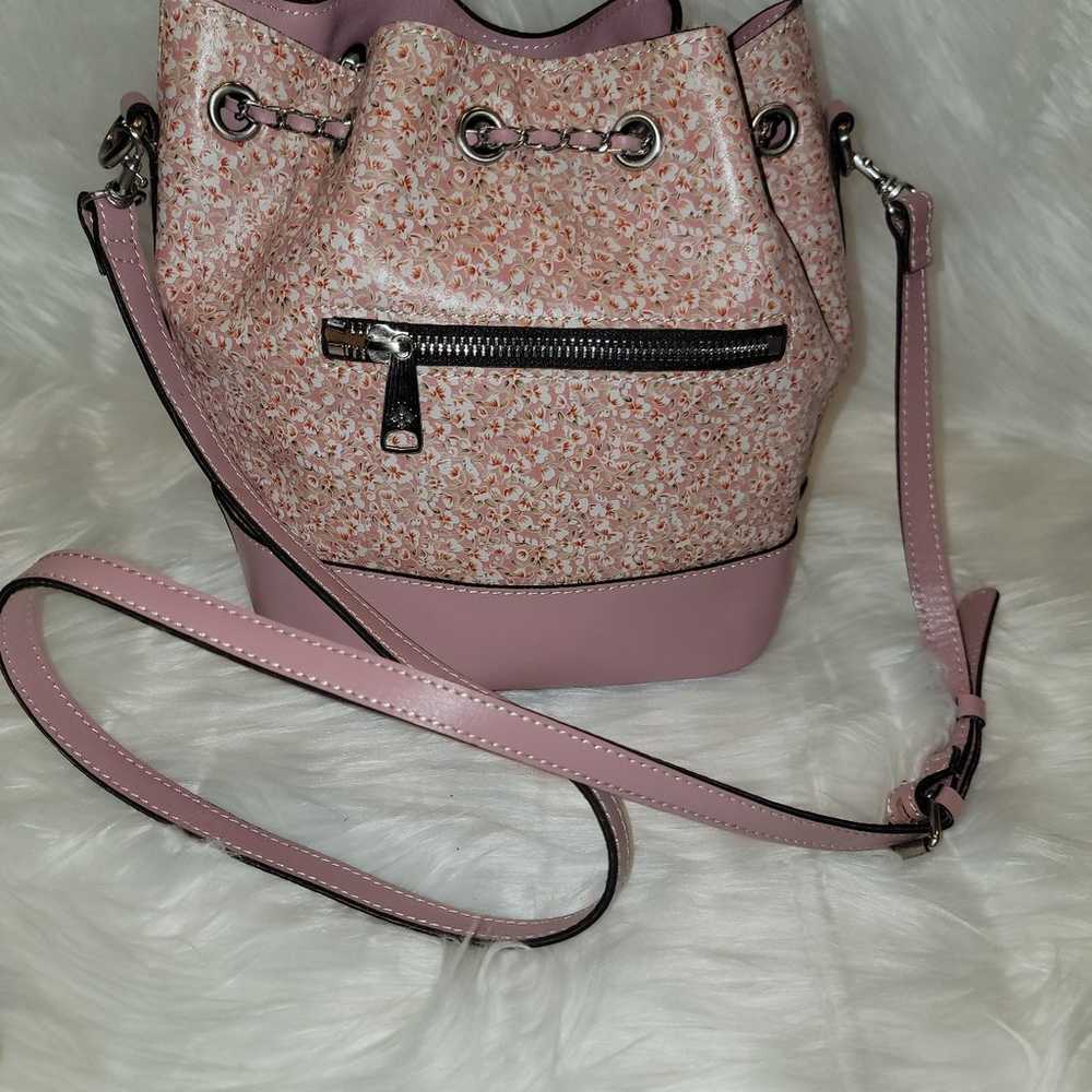 Patricia Nash Pink Floral Bucket Bag - image 3