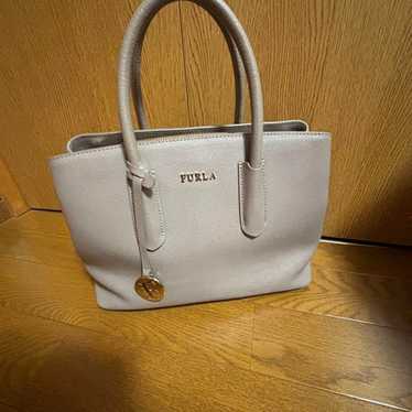 FURLA Gray Leather Tote Bag