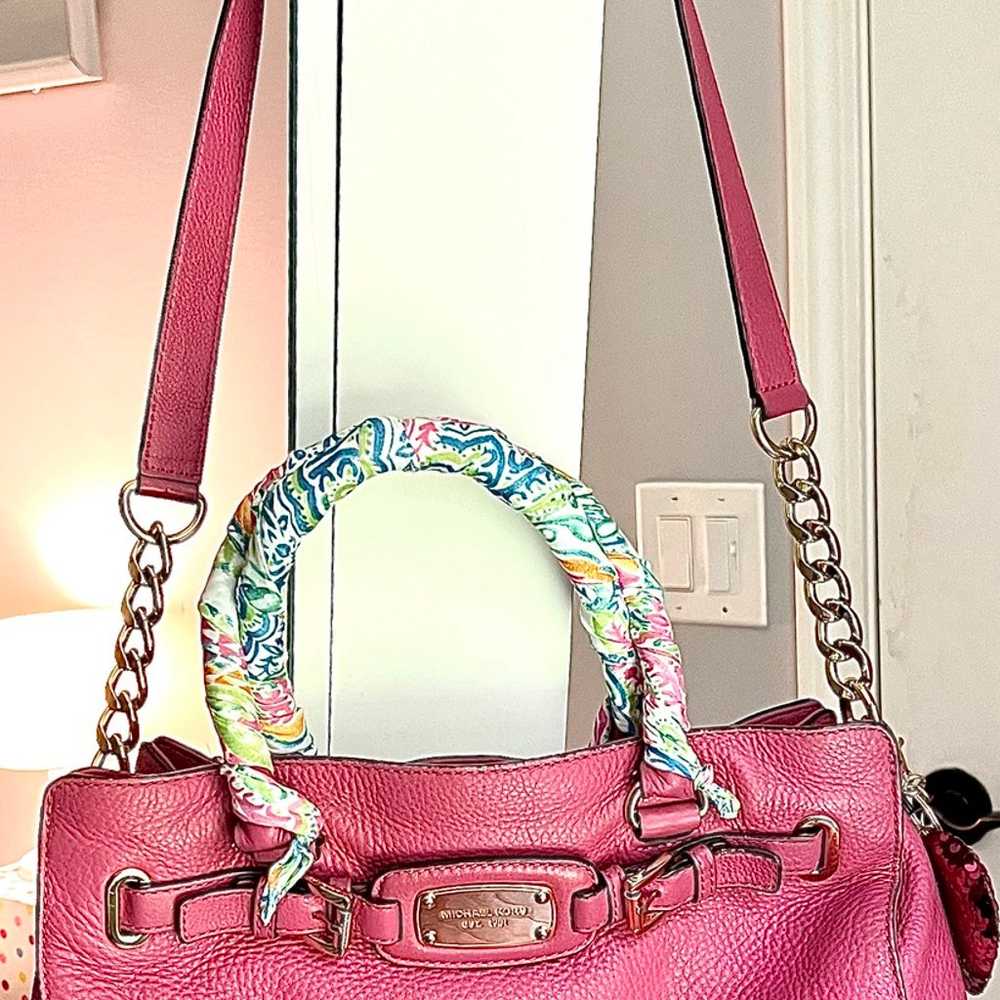 Michael Kors Pink Handbag Crossbody Chain Shoulde… - image 10