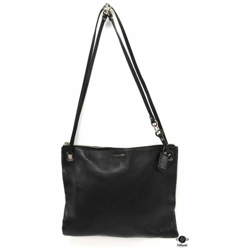 COACH Designer Black Leather Crossbody Slim Messe… - image 1