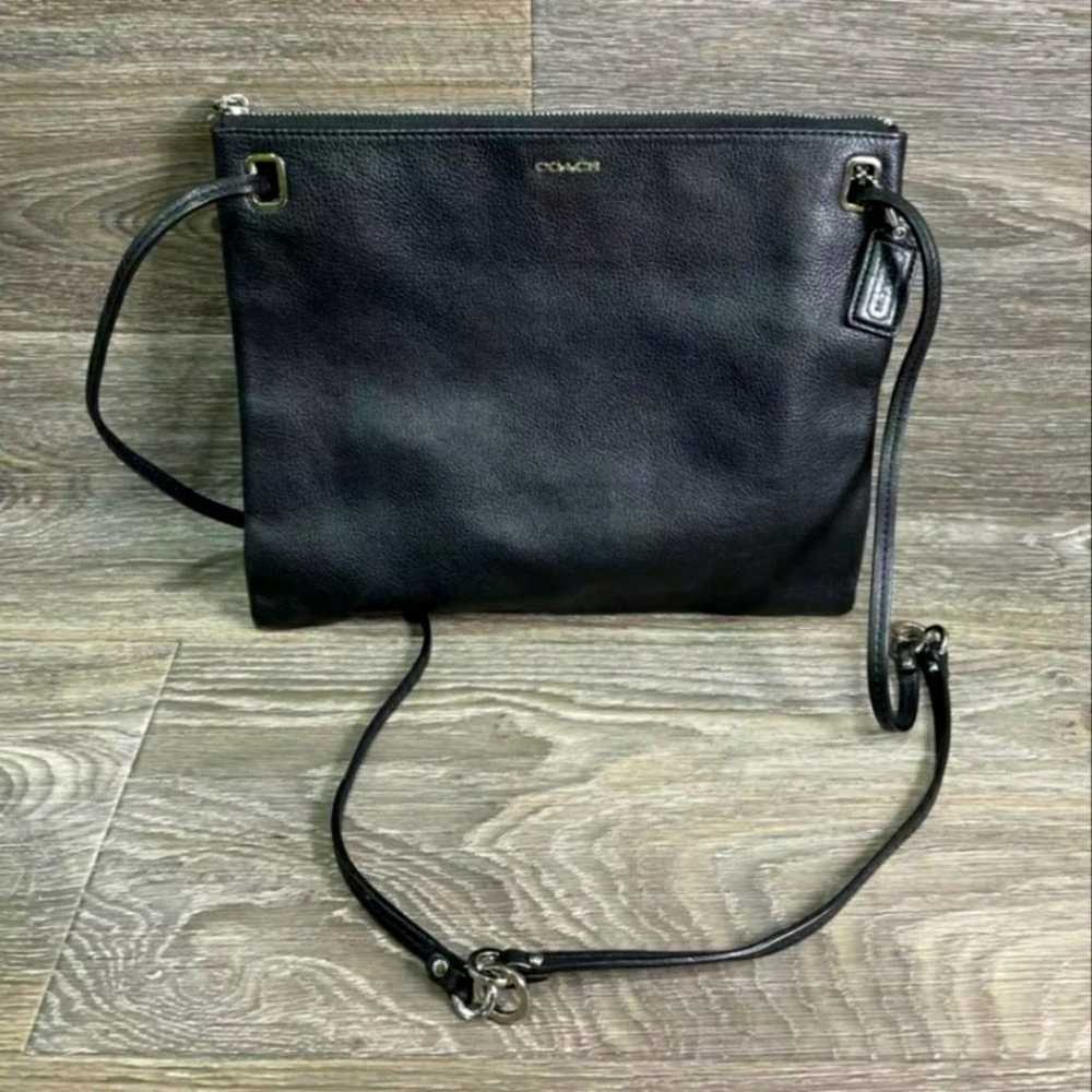 COACH Designer Black Leather Crossbody Slim Messe… - image 2