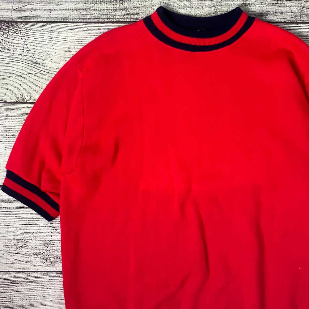 Vintage 1970s Springfoot Red Short Sleeve Sweatsh… - image 2