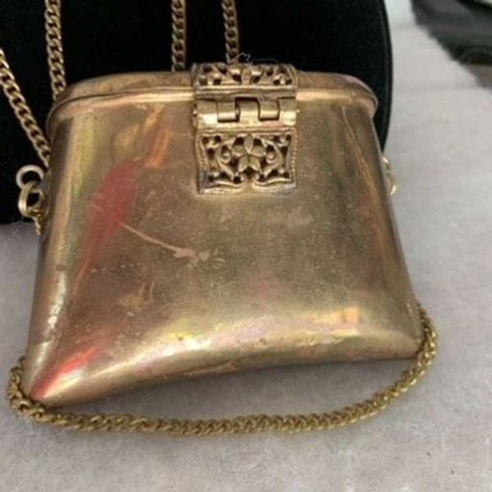 1930’s Mini Metal Shoulder Bag Adorned With Gemst… - image 8