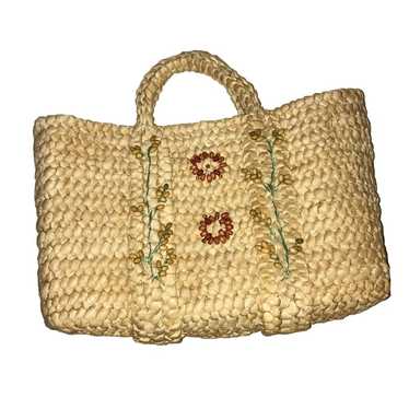 Skemo Large Luxury Woven Beach Tote straw raffia n