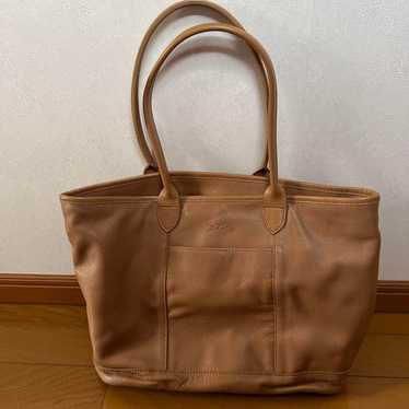 Longchamp Handbag Tote Bag Leather Beige Wood - image 1