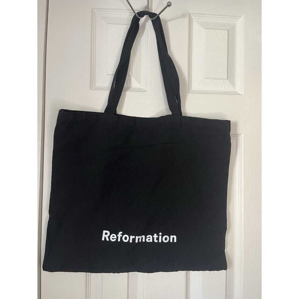 Reformation Black Canvas Medium Size Tote Bag Chi… - image 1