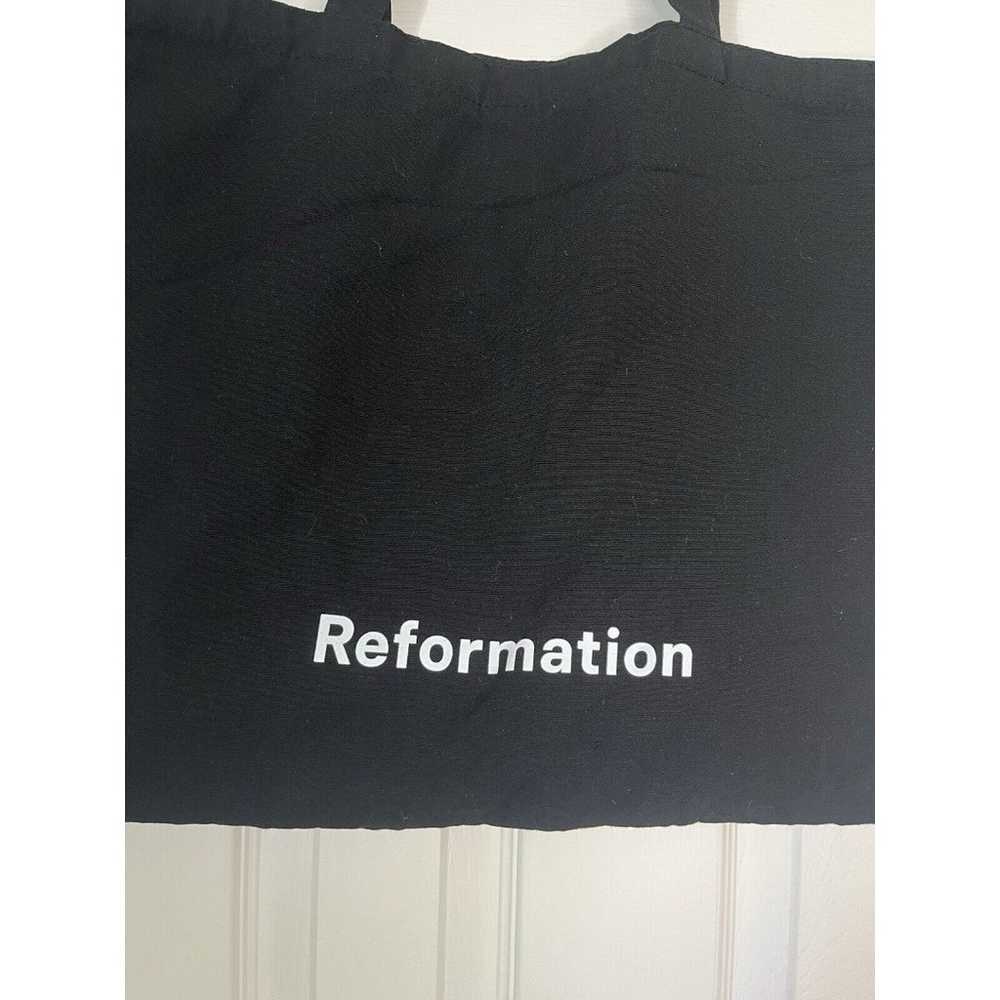 Reformation Black Canvas Medium Size Tote Bag Chi… - image 2