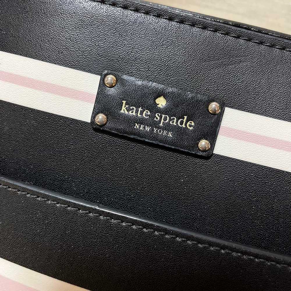 Kate Spade Stripe Pink Border Tote Bag A4 Pocket - image 3