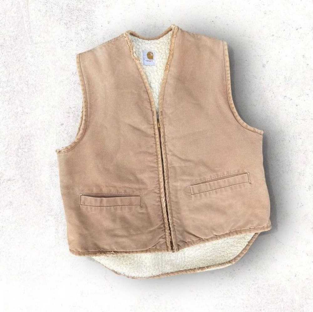 Carhartt Vintage 80s CARHARTT Sherpa-Lined Vest X… - image 1