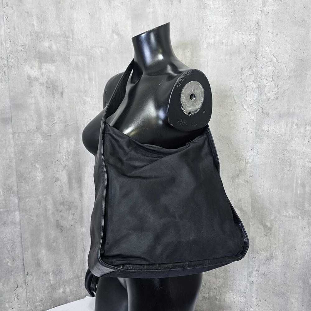 Vintage 90s DKNY Black Canvas Leather Hobo Should… - image 3