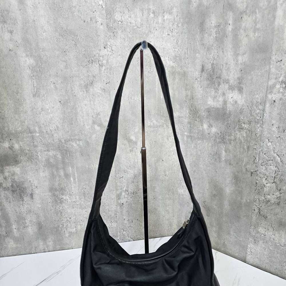 Vintage 90s DKNY Black Canvas Leather Hobo Should… - image 8