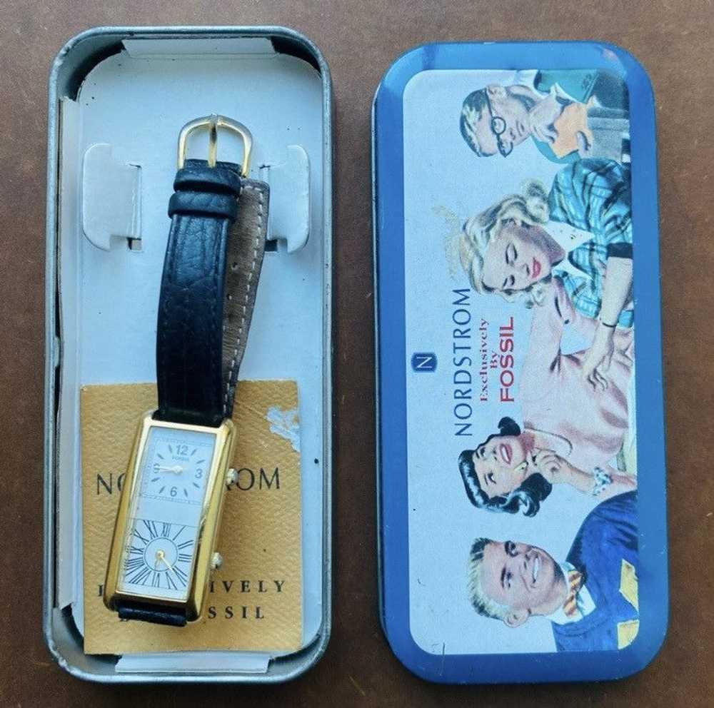 Fossil 1995 FOSSIL TWO DIAL ART DECO FOSSIL WATCH… - image 5
